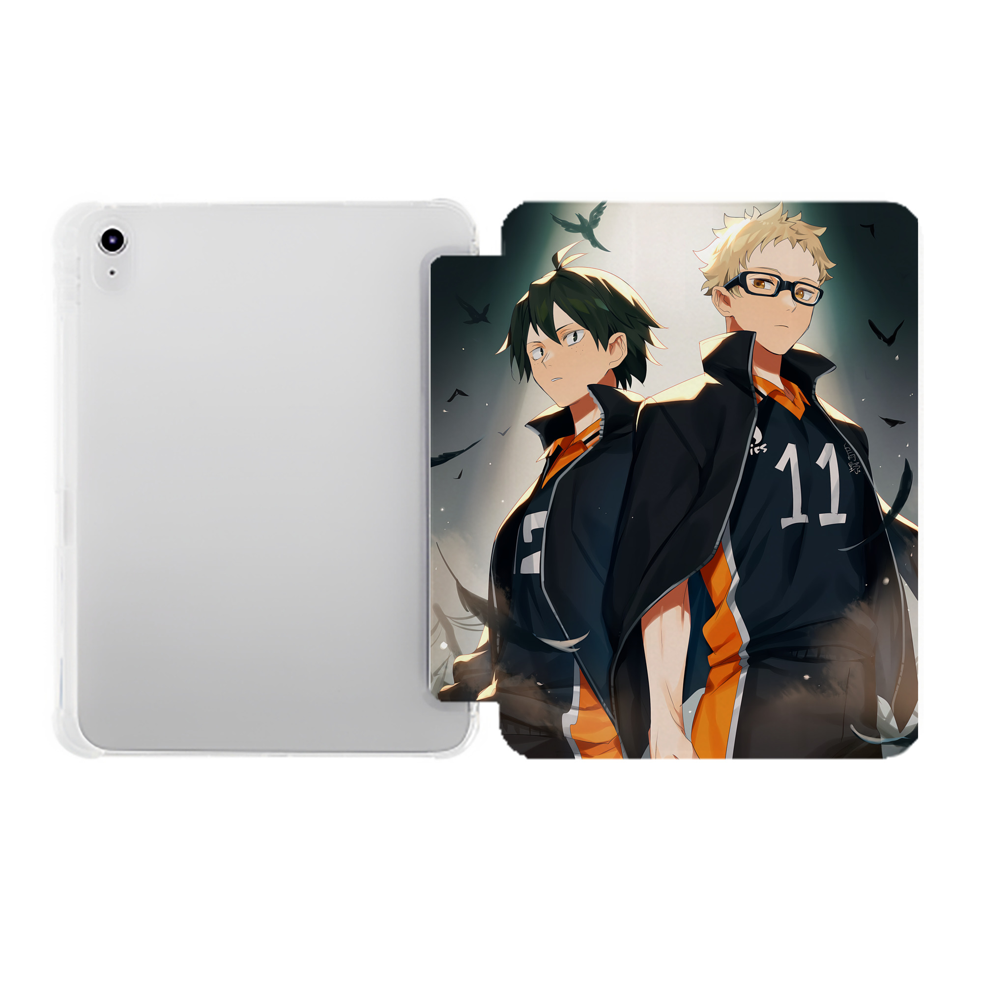 （画像用） ハイキュー!! Haikyu!! IPad ケース ペン収納付き 三つ折りスタンド PUレザー×シリコン 対応機種9.5/10.5/10.9インチ